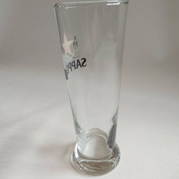 ATTRACTIVE BASE SAPPORO PINT GLASS Matte Gold Star logo NEW - Picture 3 of 8